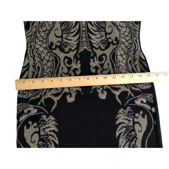 Roberto Cavalli Gold Black Knit Sleeveless Dress size 40 Wool Blend - Picture 9 of 12